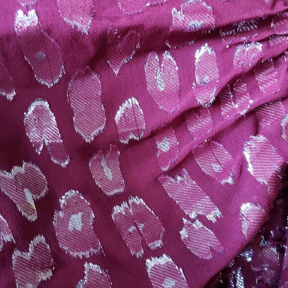 Veronica Beard Silk Metallic One Shoulder Ruffle Asymmetric Midi Dress Size 6 - Picture 10 of 10